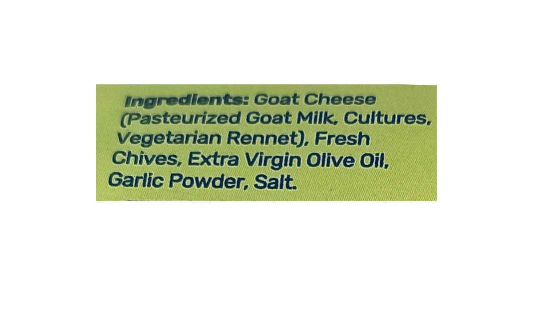 Courtyard Farms Whitality Goat Cheese Chives    Tub  200 grams